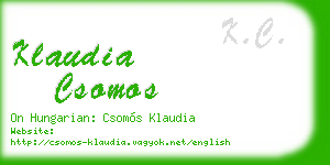 klaudia csomos business card