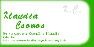 klaudia csomos business card